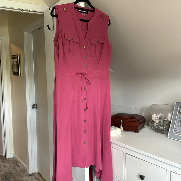 Karl Lagerfeld Asymmetric Shirtdress - Picture 3 of 9